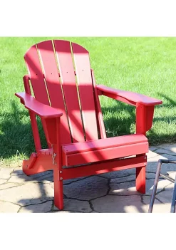 Promo 👍 All-Weather HDPE Foldable Adirondack Chair - Red by Sunnydaze Decor 🎁