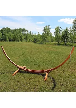 Discount 🔥 Curved Wooden Arc Hammock Stand with Hooks and Chains - 12 ft by Sunnydaze Decor 🤩 -Sunnydaze Decor Shop Belk 5257