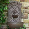 Outlet 😀 Rosette Leaf Polystone Outdoor Solar Wall Fountain - Iron by Sunnydaze Decor ✔️ -Sunnydaze Decor Shop Belk 526