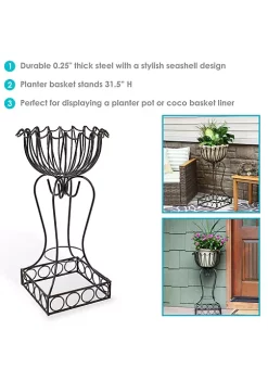 Buy 🌟 Steel Shell-Shaped Standing Planter Basket - 31.5 in - Set of 2 by Sunnydaze Decor 🌟 11 Buy 🌟 Steel Shell-Shaped Standing Planter Basket - 31.5 in - Set of 2 by Sunnydaze Decor 🌟 -Sunnydaze Decor Shop Belk 5283