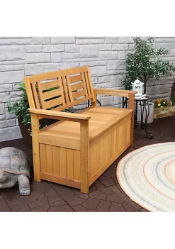 Best reviews of 💯 2-Person Meranti Wood with Teak Oil Finish Storage Bench - 51 in by Sunnydaze Decor ✔️