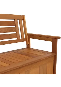 Best reviews of 💯 2-Person Meranti Wood with Teak Oil Finish Storage Bench - 51 in by Sunnydaze Decor ✔️ -Sunnydaze Decor Shop Belk 5288