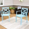 Outlet 😉 Tristana Plastic Stackable Patio Armchair - Blue - Set of 2 by Sunnydaze Decor ⌛ -Sunnydaze Decor Shop Belk 5310