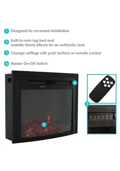 Deals ❤️ 23 in Contemporary Comfort Indoor Electric Fireplace Insert by Sunnydaze Decor 👍 -Sunnydaze Decor Shop Belk 532