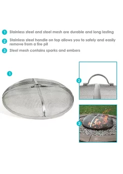 Discount ⭐ 40 in Round Stainless Steel Fire Pit Spark Screen by Sunnydaze Decor 🥰 -Sunnydaze Decor Shop Belk 5323
