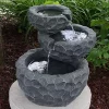 Flash Sale 🔔 3-Tier Chiseled Basin Solar Water Fountain with Battery - 17 in by Sunnydaze Decor 😉 -Sunnydaze Decor Shop Belk 5341