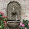 Cheap 😉 Messina Polystone Outdoor Solar Wall Fountain - French Limestone by Sunnydaze Decor 🔥 -Sunnydaze Decor Shop Belk 5358