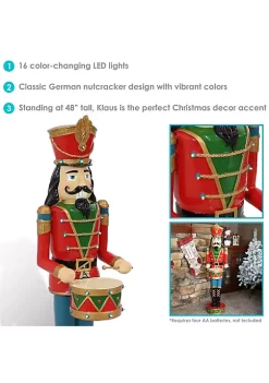Cheap 🔔 Klaus the Drummer Indoor 🎁 Christmas Nutcracker Statue - 48 in by Sunnydaze Decor 👏 -Sunnydaze Decor Shop Belk 537