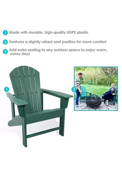 Best deal 🔔 Upright HDPE Raised Outdoor Adirondack Chair - Green by Sunnydaze Decor 🥰 -Sunnydaze Decor Shop Belk 5376