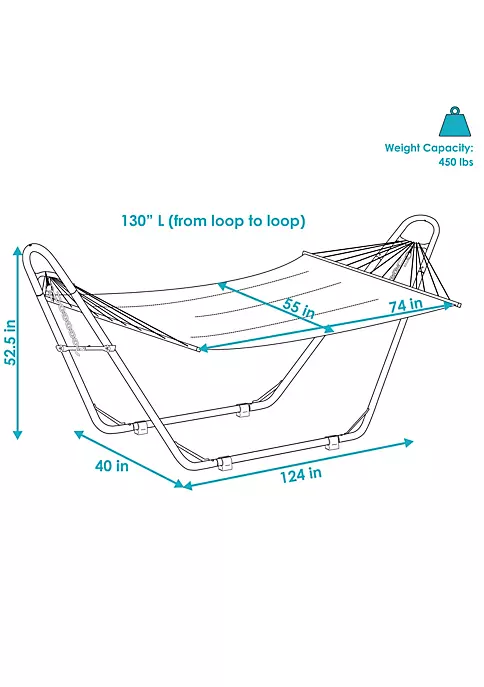 Best Pirce ✔️ 2-person Quilted Hammock with Universal Steel Stand - Misty Beach by Sunnydaze Decor 😀 7 Best Pirce ✔️ 2-person Quilted Hammock with Universal Steel Stand - Misty Beach by Sunnydaze Decor 😀 - Image 5