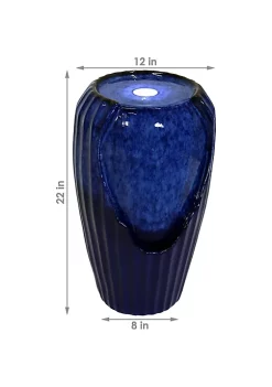 Buy ✔️ Sunnydaze Blue Ceramic Vase Water Fountain with LED Lights - 22-Inch by Sunnydaze Decor ❤️ -Sunnydaze Decor Shop Belk 5406