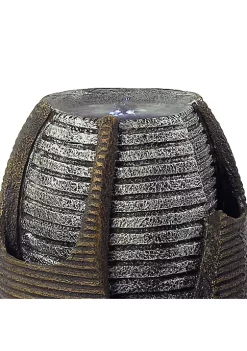 Cheap 👏 Polyresin Bubbling Pot Solar Water Fountain with Battery - 22 in by Sunnydaze Decor 🔥 -Sunnydaze Decor Shop Belk 5421