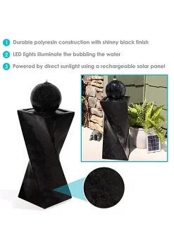 Brand new ✔️ Black Ball Solar Water Fountain with Battery/LED Lights - 30 in by Sunnydaze Decor 🔔 -Sunnydaze Decor Shop Belk 5427