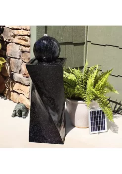 Brand new ✔️ Black Ball Solar Water Fountain with Battery/LED Lights - 30 in by Sunnydaze Decor 🔔 -Sunnydaze Decor Shop Belk 5428