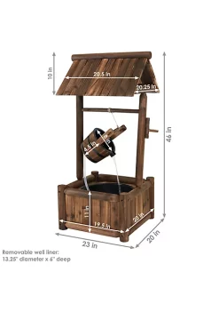 Buy 🤩 Rustic Wooden Wishing Well Water Fountain with Liner - 46 in by Sunnydaze Decor 🔥 -Sunnydaze Decor Shop Belk 5437