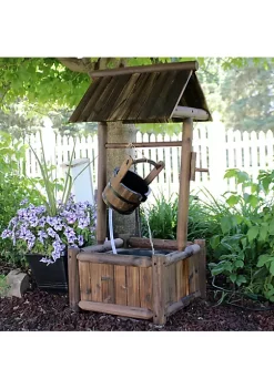 Buy 🤩 Rustic Wooden Wishing Well Water Fountain with Liner - 46 in by Sunnydaze Decor 🔥 -Sunnydaze Decor Shop Belk 5438