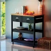 Buy 🎉 Farmhouse Kitchen Cart with Drawers and Shelves - Black - 34.25in by Sunnydaze Decor ✨ -Sunnydaze Decor Shop Belk 5445