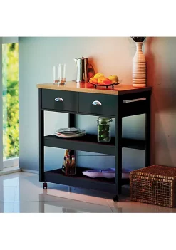 Buy 🎉 Farmhouse Kitchen Cart with Drawers and Shelves - Black - 34.25in by Sunnydaze Decor ✨ -Sunnydaze Decor Shop Belk 5449
