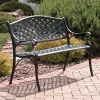 Wholesale 🤩 2-Person Checkered Cast Aluminum Outdoor Garden Bench - Black by Sunnydaze Decor ❤️ -Sunnydaze Decor Shop Belk 5456