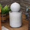 New ๐ Modern Orb on Circle Ceramic Fountain with LED Lights - 23.5 in by Sunnydaze Decor ๐งจ 2 New ๐ Modern Orb on Circle Ceramic Fountain with LED Lights - 23.5 in by Sunnydaze Decor ๐งจ -Sunnydaze Decor Shop Belk 5467