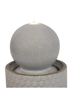 New 👏 Modern Orb on Circle Ceramic Fountain with LED Lights - 23.5 in by Sunnydaze Decor 🧨 -Sunnydaze Decor Shop Belk 5469