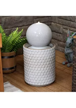 New 👏 Modern Orb on Circle Ceramic Fountain with LED Lights - 23.5 in by Sunnydaze Decor 🧨 -Sunnydaze Decor Shop Belk 5472