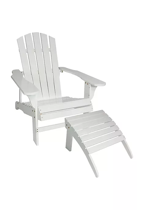 Hot Sale ๐ Classic Fir Wood Outdoor Adirondack Chair with Ottoman - White by Sunnydaze Decor โญ 4 Hot Sale ๐ Classic Fir Wood Outdoor Adirondack Chair with Ottoman - White by Sunnydaze Decor โญ - Image 2