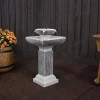 Top 10 💯 Square Resin Outdoor 2-Tier Bird Bath Water Fountain with Lights by Sunnydaze Decor 👏 -Sunnydaze Decor Shop Belk 5509