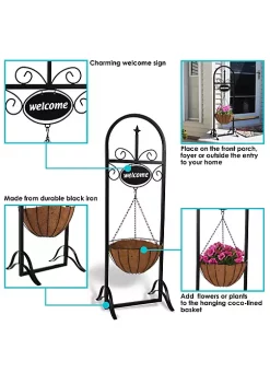 Discount โ๏ธ Black Iron Frame Hanging Basket Planter with Welcome Sign - 48 in by Sunnydaze Decor ๐คฉ 11 Discount โ๏ธ Black Iron Frame Hanging Basket Planter with Welcome Sign - 48 in by Sunnydaze Decor ๐คฉ -Sunnydaze Decor Shop Belk 553