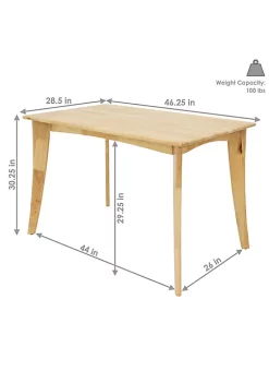 Outlet 😀 James 4 ft Wooden Mid-Century Modern Dining Table - Natural by Sunnydaze Decor ⌛ -Sunnydaze Decor Shop Belk 5540