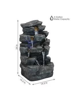 Buy 🌟 Polyresin Grotto Falls Water Fountain with LED Lights - 24 in by Sunnydaze Decor 🔥 -Sunnydaze Decor Shop Belk 5549