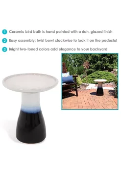 Promo 🤩 Subtle Transitions Ceramic Bird Bath - 18.5 in - Twilight by Sunnydaze Decor 🌟 -Sunnydaze Decor Shop Belk 5553