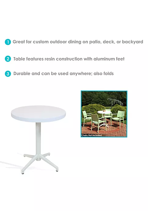 Best Sale 🎉 Sunnydaze All-Weather Round Foldable Table - Plastic - White by Sunnydaze Decor ⭐ 6 Best Sale 🎉 Sunnydaze All-Weather Round Foldable Table - Plastic - White by Sunnydaze Decor ⭐ - Image 4