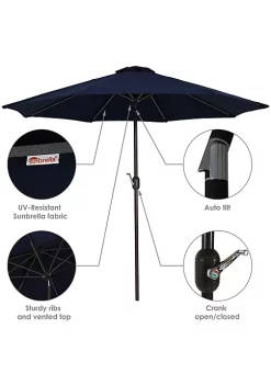 Best deal 🛒 9 ft Sunbrella Patio Umbrella with Tilt and Crank - Navy Blue by Sunnydaze Decor 👍 -Sunnydaze Decor Shop Belk 5576