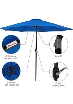 Best Pirce 🧨 9 ft Sunbrella Patio Umbrella with Tilt and Crank - Pacific Blue by Sunnydaze Decor 🧨 -Sunnydaze Decor Shop Belk 5581