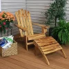 Wholesale 👍 Rustic Wooden Outdoor Adirondack Chair with Ottoman - Charred by Sunnydaze Decor 💯 -Sunnydaze Decor Shop Belk 5588