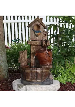 Promo 👏 Bluebird House/Buckets Outdoor Garden Water Fountain - 26 in by Sunnydaze Decor 😀