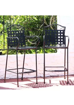 Flash Sale 😉 Scrolling Wrought Iron Patio Dining Bar Chairs - Black - Set of 2 by Sunnydaze Decor 😉 -Sunnydaze Decor Shop Belk 5625