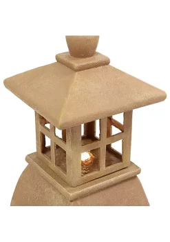 Cheap ⭐ Asian Pagoda Resin Outdoor Water Fountain with LED Lights - 23 in by Sunnydaze Decor 🎉 -Sunnydaze Decor Shop Belk 5628
