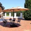 Budget 🥰 15 ft Steel Double-Sided Patio Umbrella with Sandbag Base - Tan by Sunnydaze Decor ❤️ 2 Budget 🥰 15 ft Steel Double-Sided Patio Umbrella with Sandbag Base - Tan by Sunnydaze Decor ❤️ -Sunnydaze Decor Shop Belk 5632