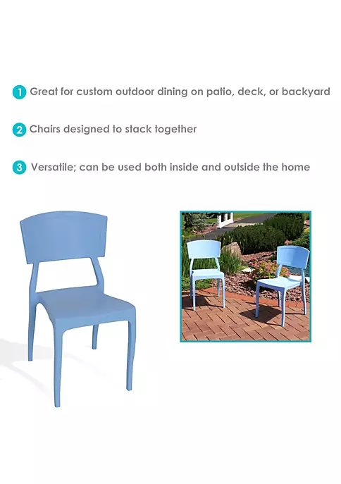 Top 10 ⭐ Elmott Plastic Patio Dining Chair - Light Blue - Set of 2 by Sunnydaze Decor 🌟 6 Top 10 ⭐ Elmott Plastic Patio Dining Chair - Light Blue - Set of 2 by Sunnydaze Decor 🌟 - Image 4