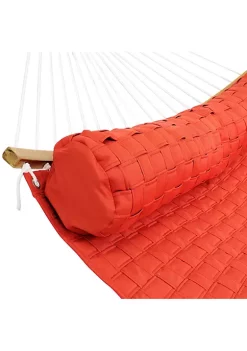 Best reviews of 🎁 Large Quilted Hammock with Curved Spreader Bars and Pillow - Red by Sunnydaze Decor 💯 -Sunnydaze Decor Shop Belk 5659