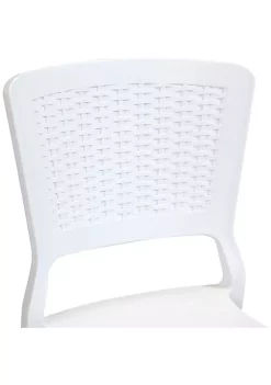Best deal 🛒 Hewitt All-Weather Plastic Patio Dining Chair - White - Set of 2 by Sunnydaze Decor 🤩 -Sunnydaze Decor Shop Belk 5664