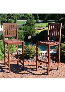 Best reviews of 💯 Meranti Wood Outdoor Bar-Height Chairs - Set of 2 by Sunnydaze Decor 🔔