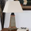 Cheap ✔️ 30 in Indoor/Outdoor Copper Trimmed Slate Table Lamp with Shade by Sunnydaze Decor ⭐