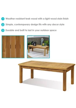 Wholesale 🌟 45.75 in Teak Wood Rectangular Patio Coffee Table by Sunnydaze Decor ❤️ -Sunnydaze Decor Shop Belk 5717