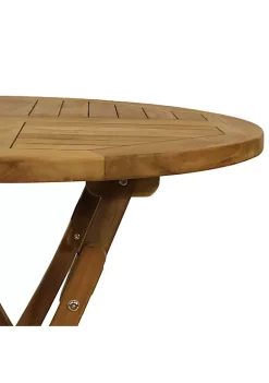 Flash Sale ❤️ 32 in Solid Teak Wood Folding Round Patio Dining Table by Sunnydaze Decor 😉 -Sunnydaze Decor Shop Belk 5722