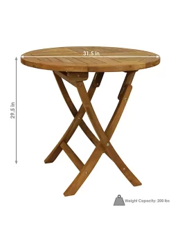Flash Sale ❤️ 32 in Solid Teak Wood Folding Round Patio Dining Table by Sunnydaze Decor 😉 -Sunnydaze Decor Shop Belk 5723