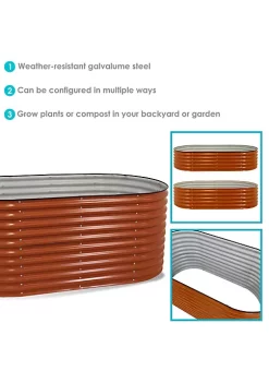 Outlet ⭐ Galvalume Steel Oval Raised Garden Bed - Brown - 79 in x 32 in by Sunnydaze Decor 👍 -Sunnydaze Decor Shop Belk 5728