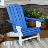 Discount 🤩 Sunnydaze All-Weather Blue/White Outdoor Adirondack Chair with Drink Holder by Sunnydaze Decor 👍 -Sunnydaze Decor Shop Belk 5757